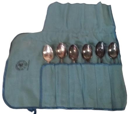 Antique H&T Manufacturing Vintage Silverplate Spoon (6) Serving Spoon