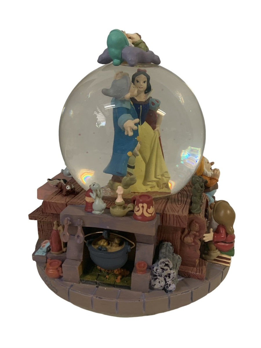 Disney Snow Globe Snow White Seven Dwarfs Music Figure Decor Original Box