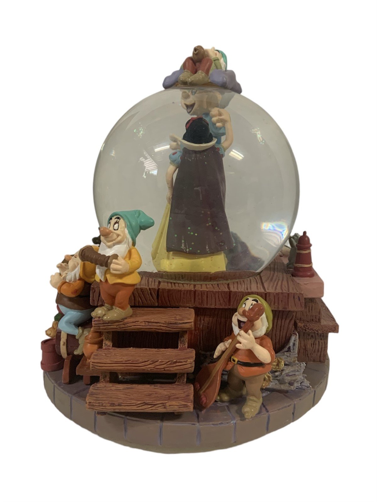 Large Disney Snow outlet White & Seven Dwarfs Musical Wind Up Snow Globe MINT CONDITION