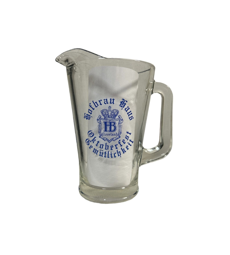 Antique HB Cleveland Hofbrau Haus Oktoberfest Gemutlichkeit Glass Pitcher