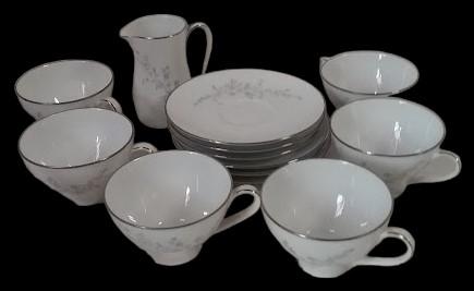 Antique Cups Saucers Creamer Vintage Contemporary Noritake Breeze 2032