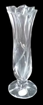 Gorham Full Lead Crystal Vase Vintage Tulip Bud Vase Swirl Design