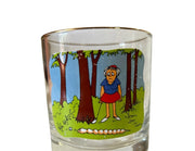 1970s Ashby Golf Comic Cartoon Vintage Artist 6pc Set of Barware Glasses