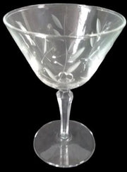 Libbey Antique Glasses Windswept Pattern Set of 5 Cocktail with 2 Aperitif