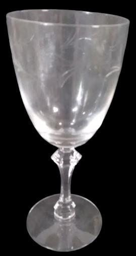 Fostoria Antique Glasses Holly Pattern Set of 9 Water Goblets 2 Martini Glasses