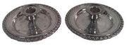 Candle Holders (2) w/ Attached Plate Maybe Oneida Silverplate Vintage