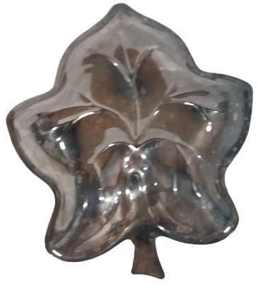 Beautiful Shiny Leaf-Shaped Silverplate Tray Vintage 6.5" x 7.5"