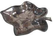 Beautiful Shiny Leaf-Shaped Silverplate Tray Vintage 6.5" x 7.5"