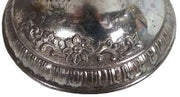 Flowery Ornate Silverplate Scuttle Vintage Pedestal Candy/Nut Server