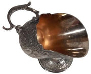 Flowery Ornate Silverplate Scuttle Vintage Pedestal Candy/Nut Server