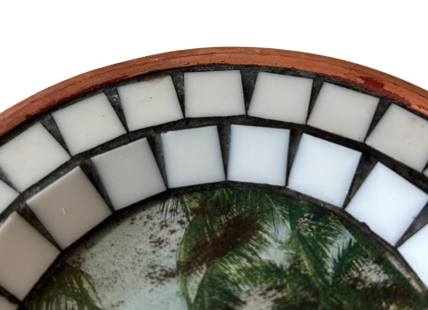 Nassau Bahamas Landscape with Soil Handmade Ceramic Mosaic Tile Dish Ashtray
