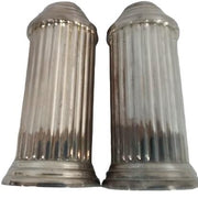 Abbey Collection Vintage Salt and Pepper Shakers Silver Columns