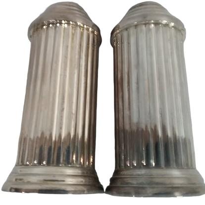 Abbey Collection Vintage Salt and Pepper Shakers Silver Columns