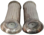 Abbey Collection Vintage Salt and Pepper Shakers Silver Columns