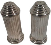 Abbey Collection Vintage Salt and Pepper Shakers Silver Columns