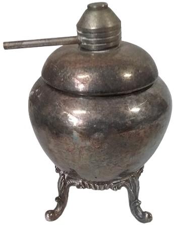 4-Footed Silverplate Oil Lamp Vintage Urn Style BSC Reg