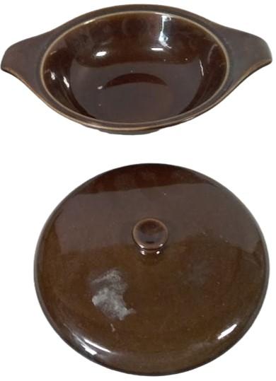 Brown Casserole Lug Handle Bowls Saucer Plate Antique Russel Wright Steubenville