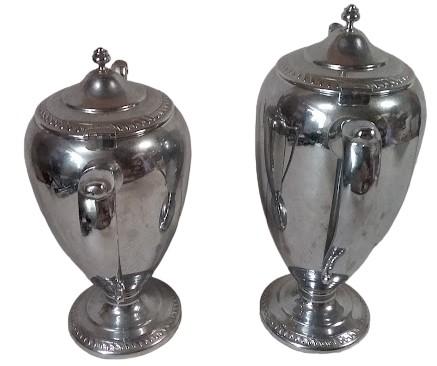 Coffee/Tea Pot Set of 2 Antique Keystone Silver Company Vintage Silverplate