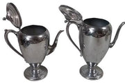 Coffee/Tea Pot Set of 2 Antique Keystone Silver Company Vintage Silverplate