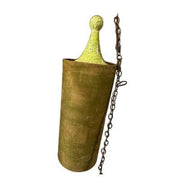 1970s Rare MCM Chartreuse Green Speckled Top Fabric Base Chandelier Swag Lamp