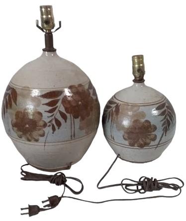 California Pottery Jumbo Small Lamp Set of 2 UL Listed Antique Electric Vintage