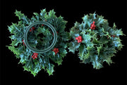 Vintage 1960's Christmas Decor Lot Angel Windchime Wreaths Poinsettias Holly 9pc