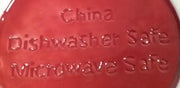 China Red Dessert/Salad Plates Set of 4 Vintage Leaf Cut with Yellow Center