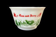 Vintage Hazel Atlas 1950s Christmas Tom and Jerry Eggnog Milk Glass Punch Bowl