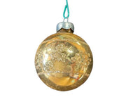 Pyramid In Box Decorative Shiny Gold Ornament 20pc Christmas Bulb Trinket Set