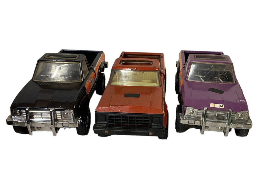 Uhual Two Purple and Black Trucks and Brown Nylint Horse Ranch Truck