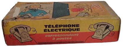 French Toy Telephones Antique Rotary Phone with Cords Vintage Set of 2