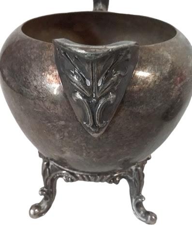 Birmingham Silver Company Antique Creamer Silver on Copper Vintage BSC Footed