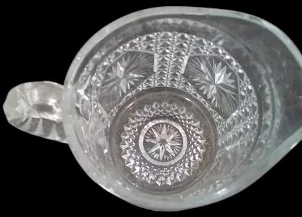 Creamer Sugar Bowl Antique Imperial Glass Vintage Star Medallion Design