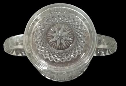Creamer Sugar Bowl Antique Imperial Glass Vintage Star Medallion Design