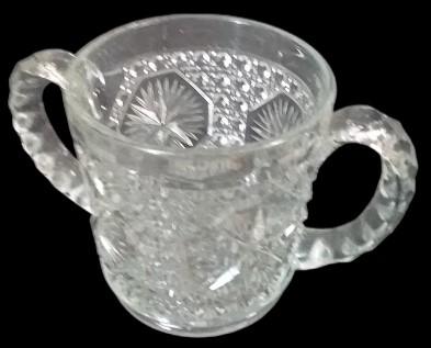 Creamer Sugar Bowl Antique Imperial Glass Vintage Star Medallion Design