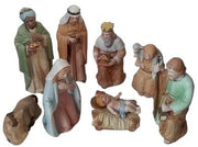 Homco 9 Piece Nativity Set Vintage Porcelain Hand Painted #5599 Made in Taiwan