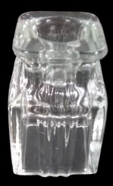 Beautiful Glass Square Candleholders Antique Taper and Votive Vintage Set of 3