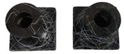 Black Candlestick Holder Vintage Square Base Drizzle Spaghetti Design Set of 2