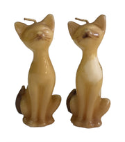 Cat Candles Antique Set of 2 Mid-Century Modern 4" High