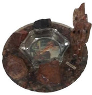 Handcrafted Petrified Wood Owl Ashtray Antique Las Vegas Vintage Westart Product