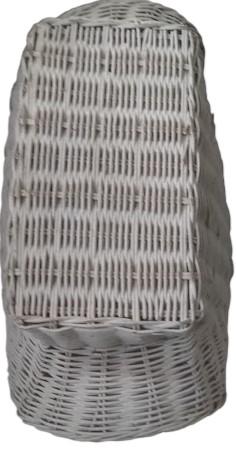 Large White Wicker Basket Shell Shape Vintage with Handle
