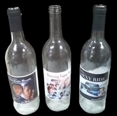 12 Used Glass Wine Bottles Various Labels NO Corks