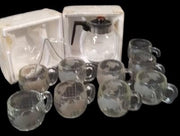 Nestle World Map Coffee Pot Cups Antique Set of 10 Vintage