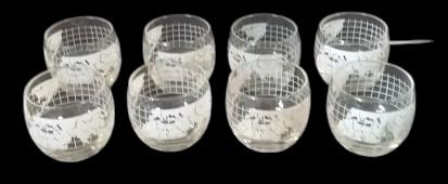 Nestle World Map Antique  Coffee Cups (Set of 4) and Glasses (Set of 8) Vintage