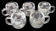 Nestle World Map Antique  Coffee Cups (Set of 4) and Glasses (Set of 8) Vintage