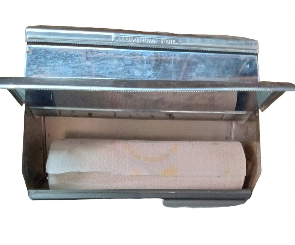 Stainless Steel Aluminum Foil/Waxed Paper/Paper Towel Holder Vintage