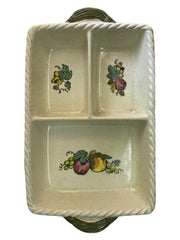 Divided Tray Antique Poppytrail by Metlox Vintage Stoneware Made in California