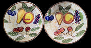 Fruit Design Dinner Plate Vintage Greenbrier International Stoneware Set of 2