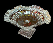 Westmoreland Ruby Red Cranberry Candy Dish Pedestal Glass Bowl Antique Vintage