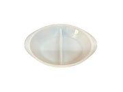 Glas Bake Vintage Blue Thistle Pattern Milk Glass 2 Section Divided Storage Dish